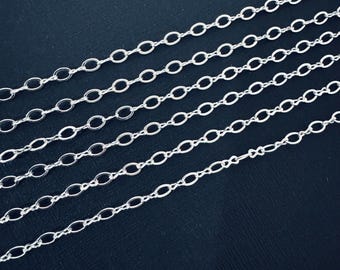 32ft spool  Silver Plated figure 8 connector chain 2.9X3.3mm