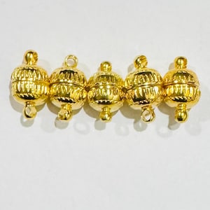 6 sets gold magnetic clasps 14x8mm