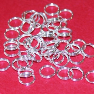 500 pcs  silver plated split rings 8mm