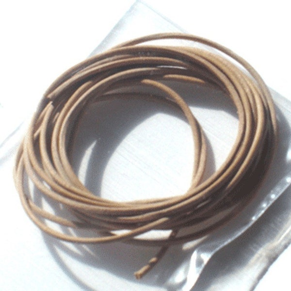 32ft Spool of Tan color leather cord 1.00mm