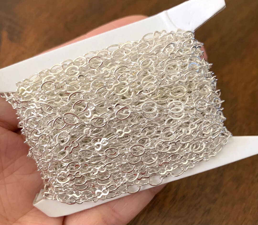 32 Ft Silver Plated Figure 8 Chain: 5x3.5mm Bulk Brass Chain - Etsy