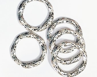 Bulk 100 pcs  Antiqued silver pewter linking rings 23mm, bulk silver connector  rings, bulk connector rings