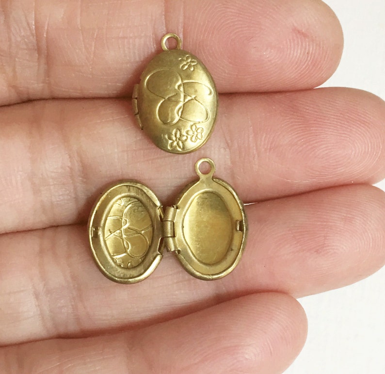 10 pcs of solid brass Oval Locket Pendant 11x16mm image 1