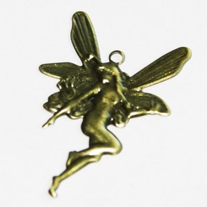 20 pcs antique brass plated Angel drop 46x31mm image 1