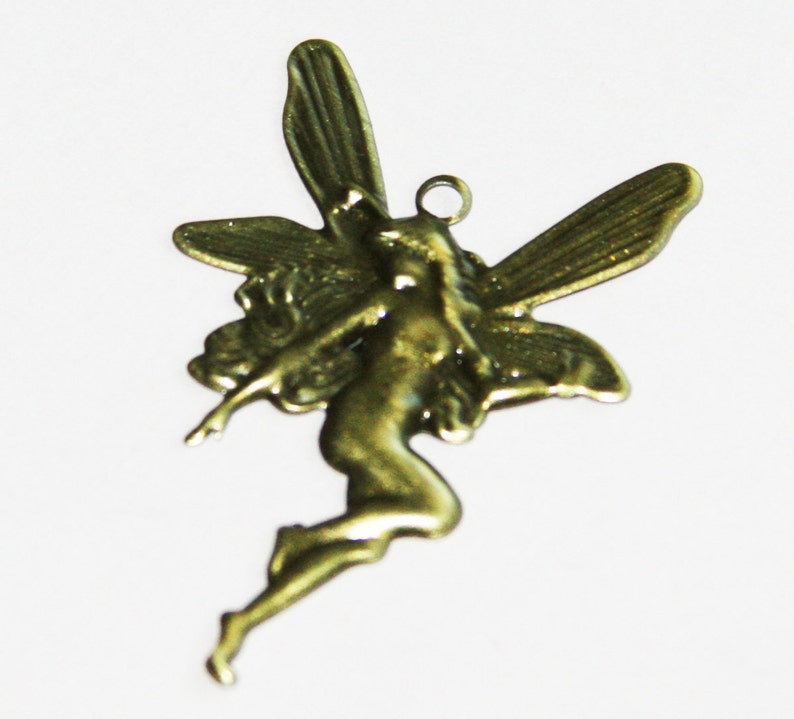 20 pcs antique brass plated Angel drop 46x31mm image 1