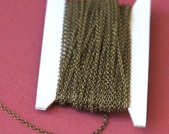 64ft  Antiqued Brass round cable chain 2X1.5mm