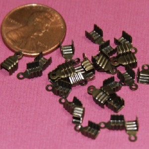 100 pcs Antique brass Cord end tips/teminators 6.5x4mm image 3