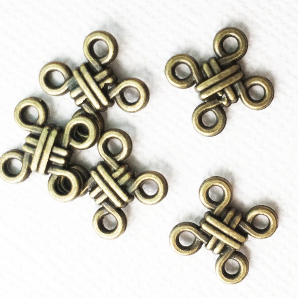 20 pcs  antique brass  Chinese knot connector links 10x12mm, antique bronze knot connector link