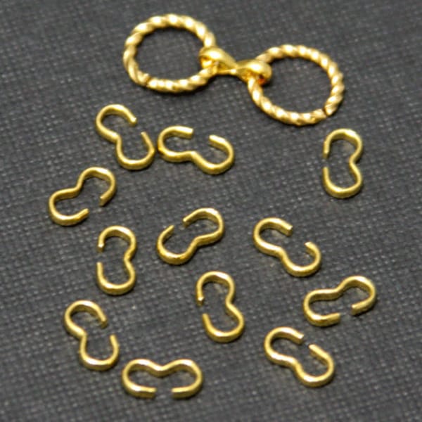 50 pcs  gold color color 3 shape connector links 8x4mm