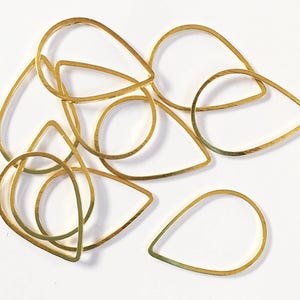 20 pcs  Gold color brass double sided  teardrop connector 14x22mm