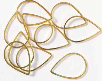 20 pcs  Gold color brass double sided  teardrop connector 14x22mm