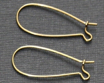 100      Antiqued brass Kidney earwire  33x14mm