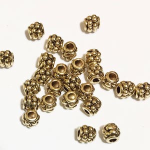 100 pcs  antique Gold Drum spacer beads 4x4mm,  metal spacer beads