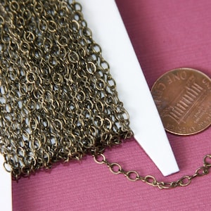 32 ft Antiqued Brass Figure 8 Chain: 2.9X 3.3mm Links