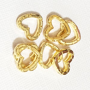 20 pcs  Gold plated heart linking rings 14x13mm