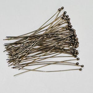 Perni con testa a sfera in ottone anticato, calibro 24, 2 pollici (50 pezzi)