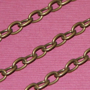 SALE 15ft Antiqued brass finished over iron large cable chain 5x4mm Open Links image 2