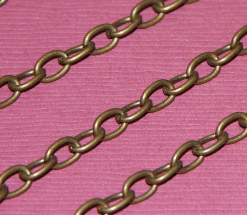 SALE 15ft Antiqued brass finished over iron large cable chain 5x4mm Open Links image 2