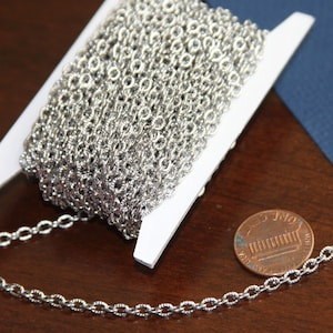 30 ft  Stainless steel texture cable chain 4x3mm - unSoldered links
