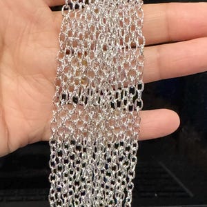 Silver plated chain texture cable chain 5X3mm 15ft