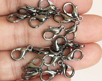 20 pcs  Gunmetal finished clasp zinc alloy clasp 12x6mm, parrot clasps, Gunmetal lobster clasp