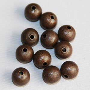 Bulk 250 pcs  Anitque copper round brush beads 8mm