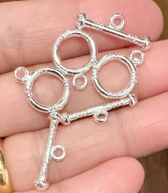 SUNNYCLUE 40 Sets Knebelverschlüsse OT – Silber, Edelstahl, Für DIY Schmuck | Inkl. Aufbewahrungsbox