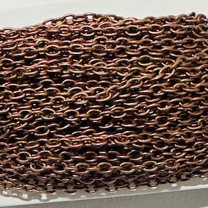 90 ft  Antiqued copper round cable chain 2.6X3.9mm - unsoldered