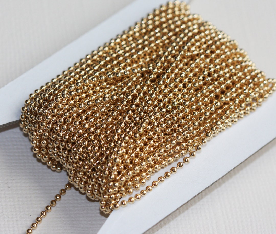 10 Ft Gold Color Ball Chain Smooth Ball Chain 1.5mm Etsy