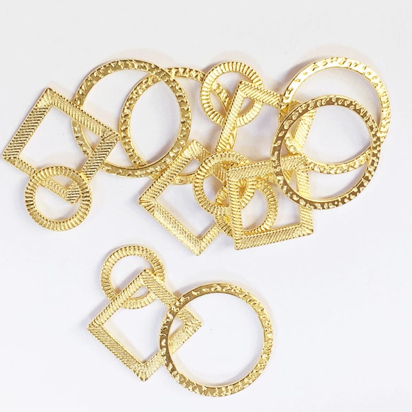 10 pcs of gold plated  fancy connector35x21mm, bulk gold  connector links