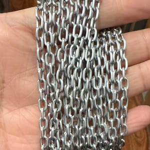 15 ft  Aluminum light weight cable chain  4X7mm -  antique silver matte  silver