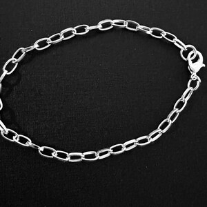 Bulk Silver Plated Chain Bracelet with Lobster Clasp - 8 Inch, 20 Pcs