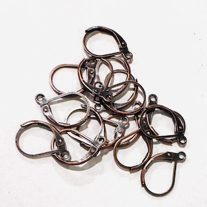 24 pcs  Antiqued copper Leverback earwire 10X15mm