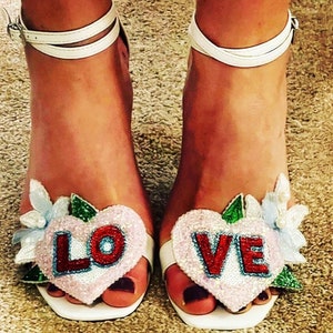 Personalised Bridal Shoe Clips – Handmade Wedding Shoe Accessories – Custom LOVE, MRS or Name Shoe Embellishments