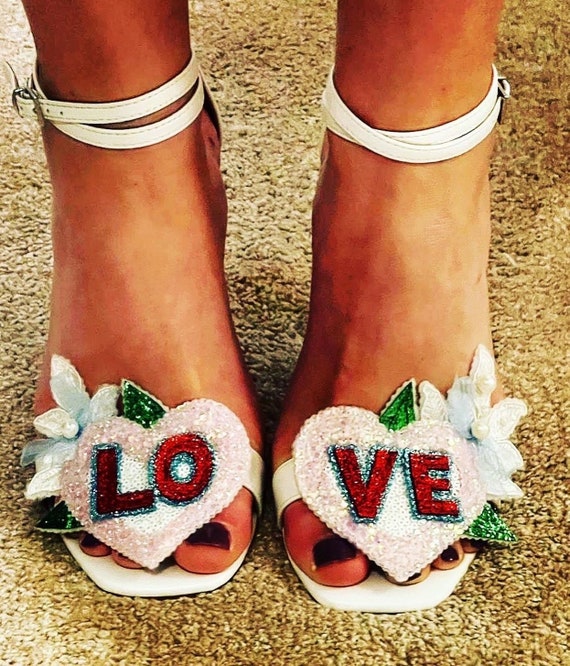 Personalised Bridal Shoe Clips, shoe accessories