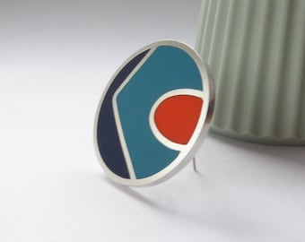 Runde geometrische Statement Brosche