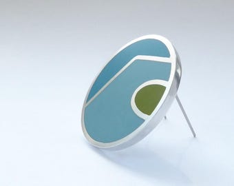 Runde geometrische Statement Brosche