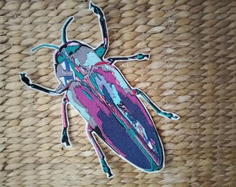 Beetle/Cockroach , Fully Embroidered, Large,  Iron On Patch by Letzrock Designs
