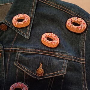 TINY Donut Embroidered Iron On Patch image 4