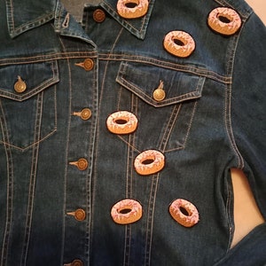 TINY Donut Embroidered Iron On Patch image 2