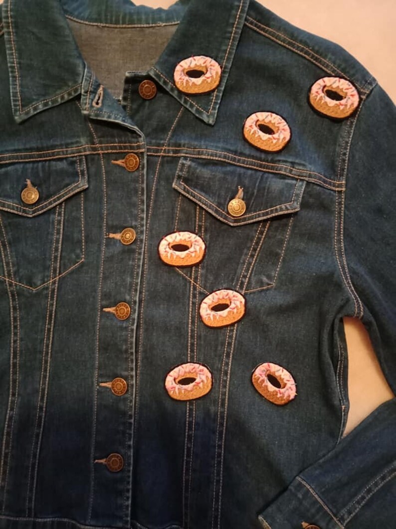 TINY Donut Embroidered Iron On Patch image 2