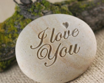 I LOVE YOU- engraved stone gift