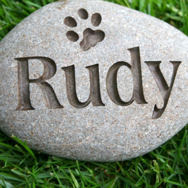 Personalized Pet Memorial Stone  - Pet memorial gift - Natural River Rock Memorial