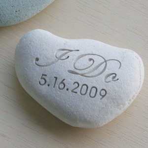 Wedding stone - I DO Oathing Stone - Wedding Vow, Anniversary, Ceremony - Double sided engraved wedding stone by sjEngraving