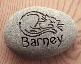 Cat Memorial Stone - Personalized Engraved Pet Memorial Stone