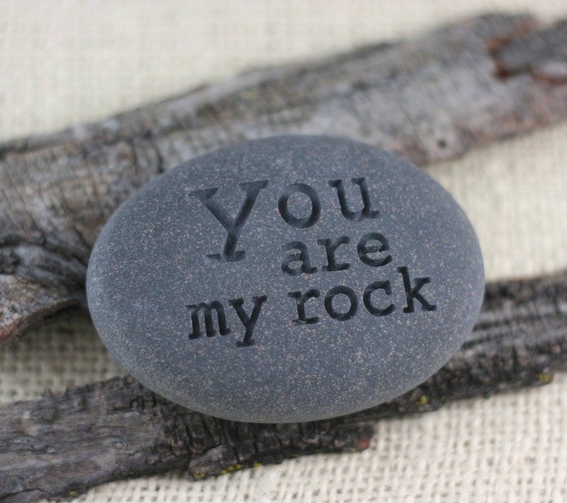 You Are My Rock Engraved Stone Gift Paperweight by Etsy