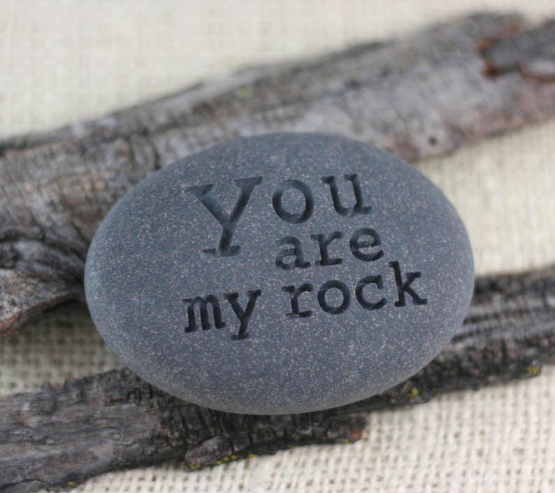 You are my Rock Engraved stone gift paperweight by sjEngraving image 2