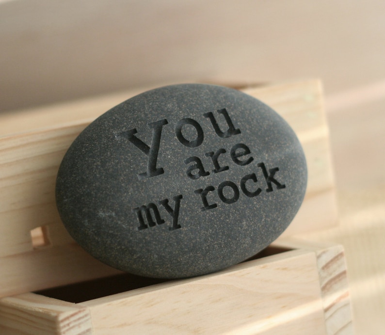 You are my Rock Engraved stone gift paperweight by sjEngraving image 1