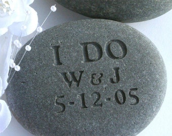 I DO - Personalized Oathing Stone - Wedding Vow, Anniversary, Commitment - wedding stone by sjEngraving