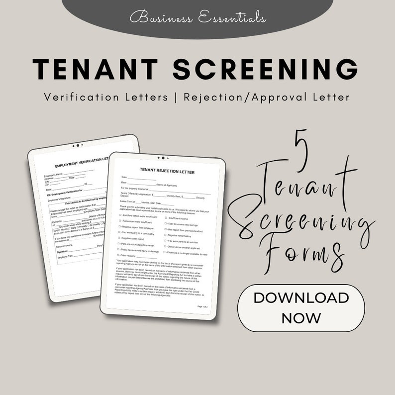 Tenant Screening Checklist, Property Management, Rental Application, Tenant Application ...